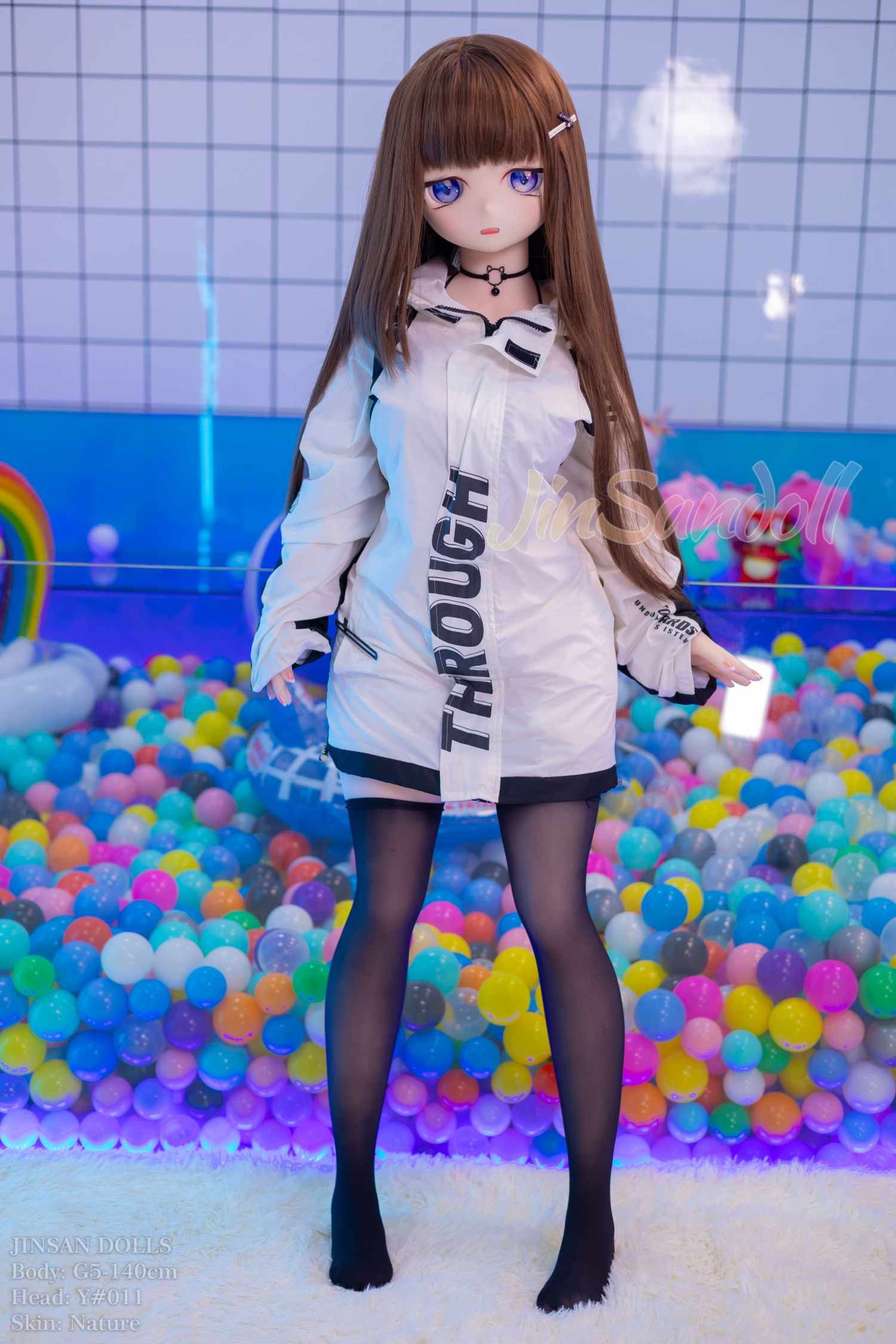 140 cm (4 feet 6 inches) silicone sex doll, head Y#011
