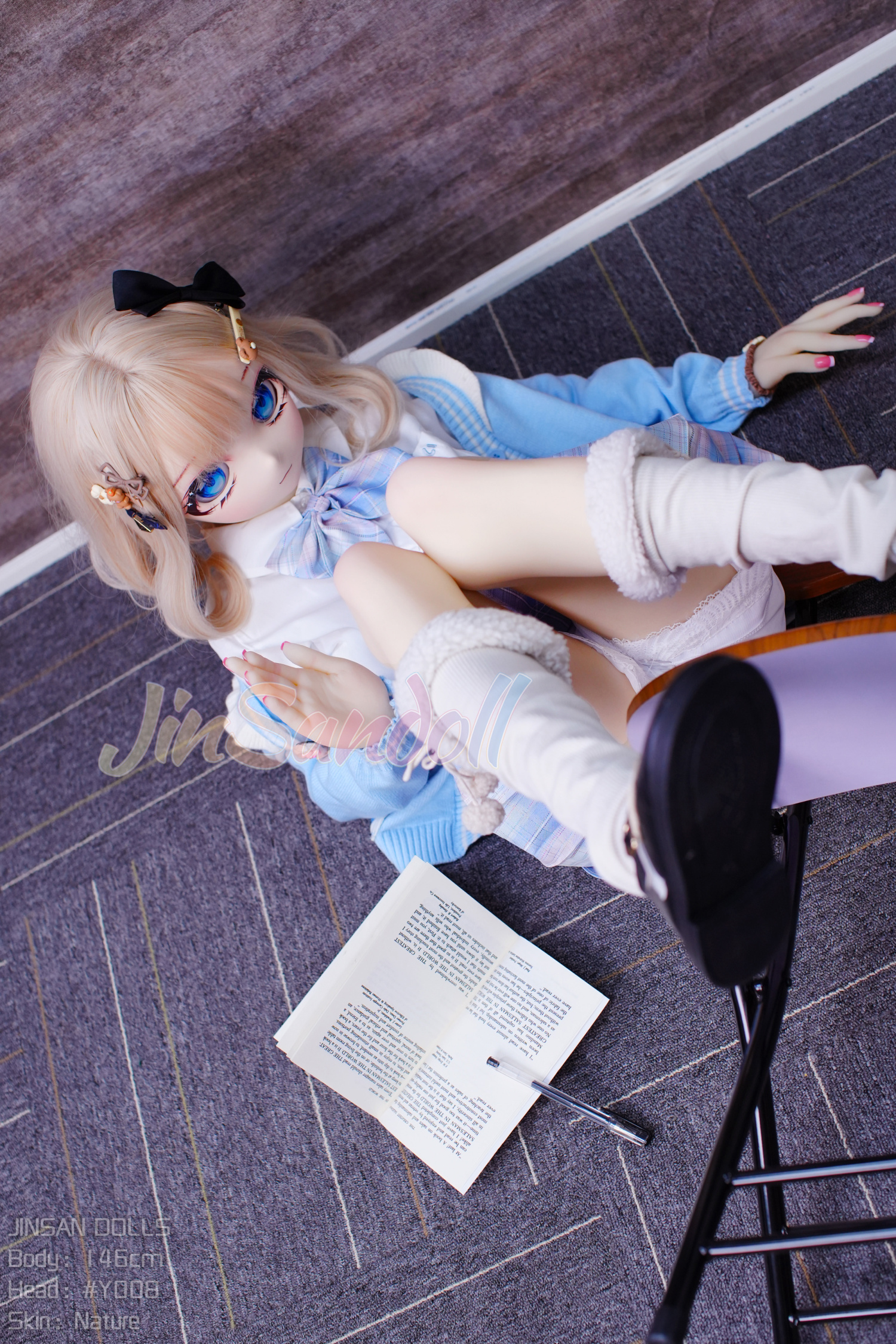 146 cm (4 feet 8 inches) silicone sex doll, head #Y008